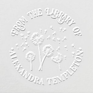 Dandelions Seeds in Wind Library Book Name Embosser