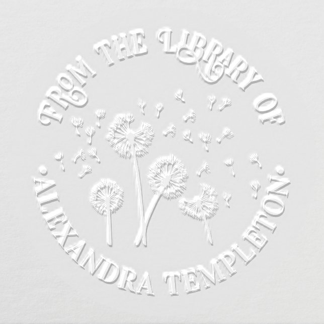 Dandelions Seeds in Wind Library Book Name Embosser (Design)