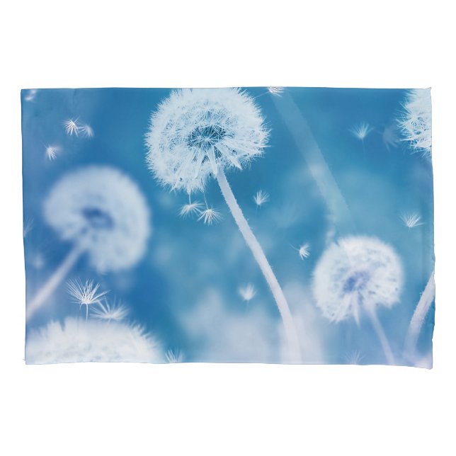 Dandelions Seeds: Summer Floral Banner Pillow Case (Front)