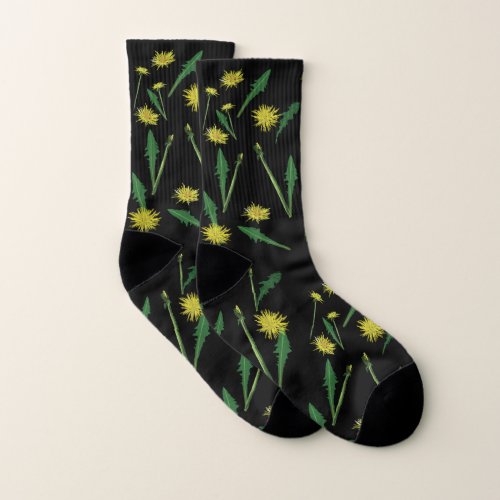 Dandelions Spring art Socks