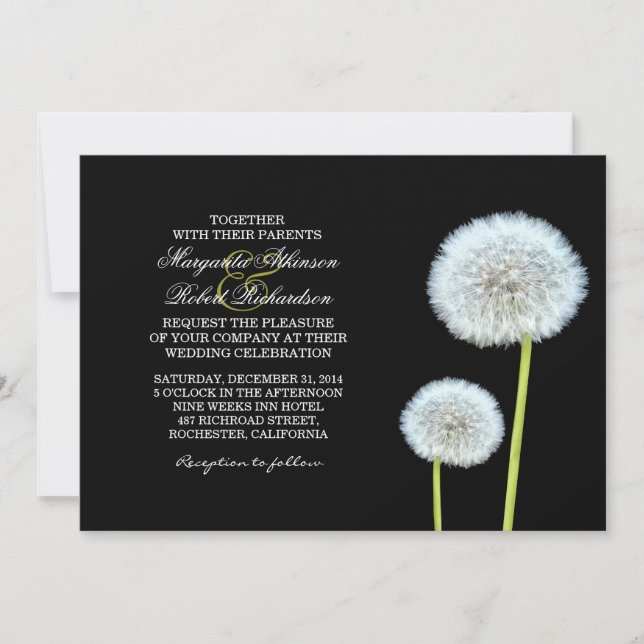 dandelions wedding invitations (Front)