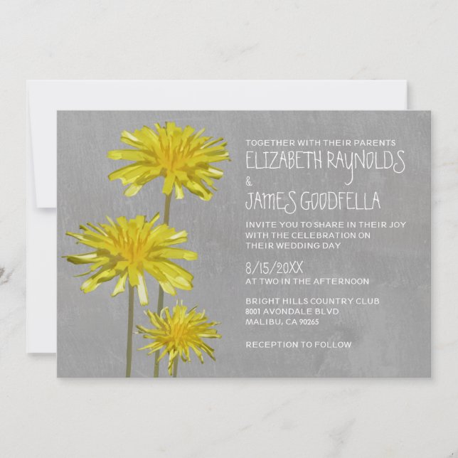 Dandelions Wedding Invitations (Front)