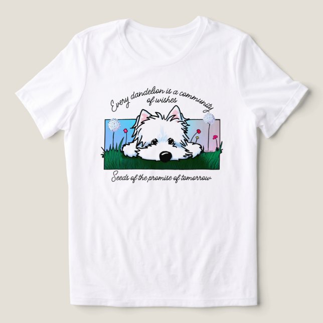 Dandelions Westie T-Shirt Tri-Blend Shirt (Design Front)