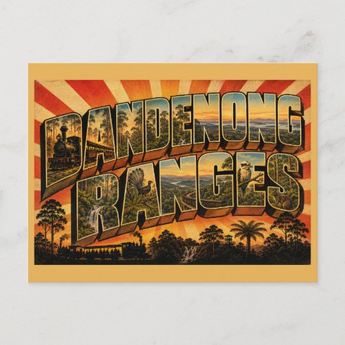 Dandenong Ranges VIC Vintage Travel Art Postcard