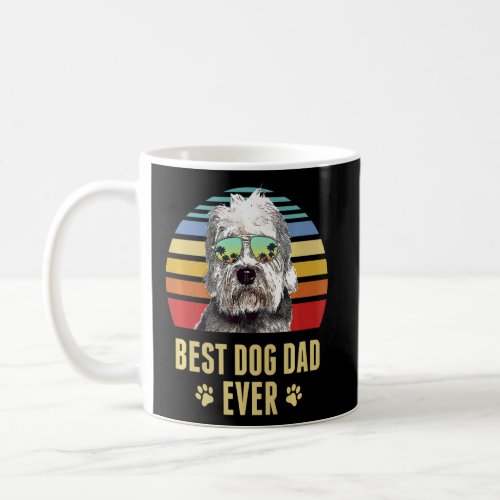 Dandie Dinmont Terrier Best Dog Dad Ever Retro Sun Coffee Mug