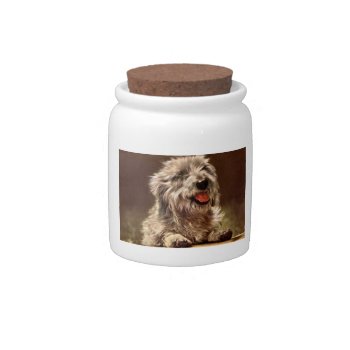 Dandie Dinmont Terrier Candy Jar by walkandbark at Zazzle