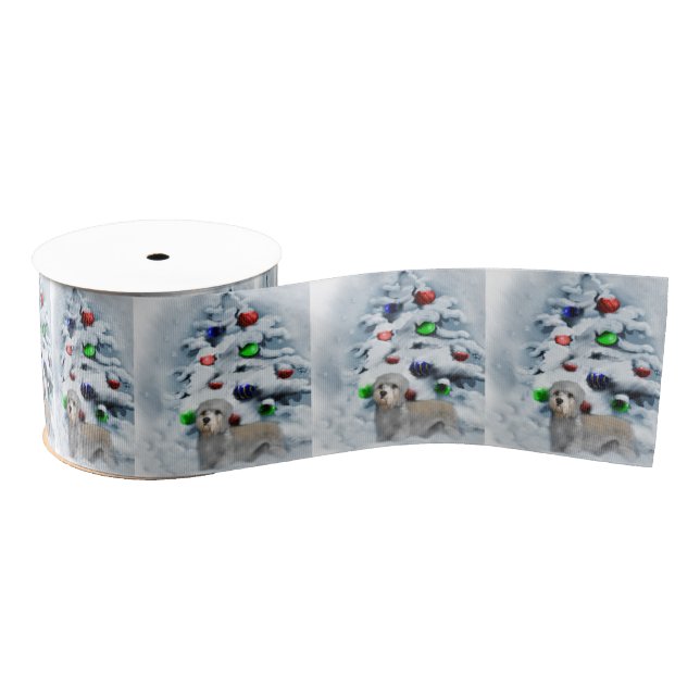 Dandie Dinmont Terrier Christmas Grosgrain Ribbon (Spool)