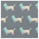 Dandie Dinmont Terrier Geo Dog Silhouette Pastel Fabric