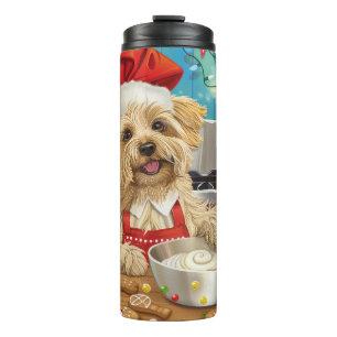 Dandie Dinmont Terrier Holiday Baking: Christmas Thermal Tumbler