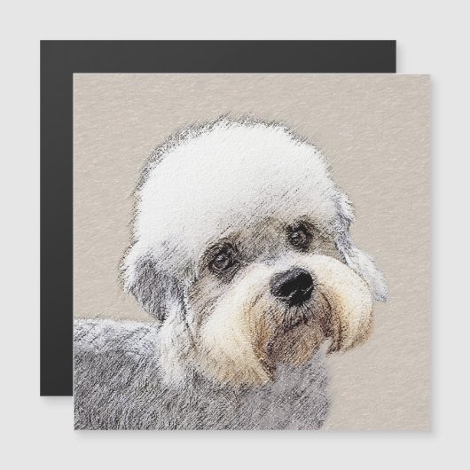 Dandie Dinmont Terrier Painting Original Dog Art (Front/Back)