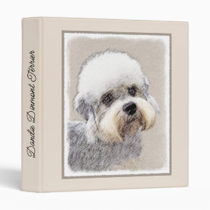 Dandie Dinmont Terrier Painting Original Dog Art 3 Ring Binder