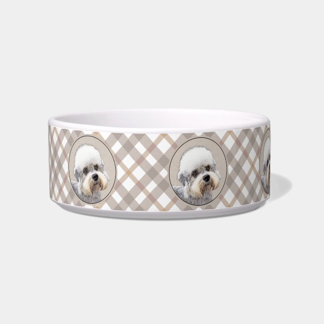 Dandie Dinmont Terrier Painting Original Dog Art Bowl (Left)
