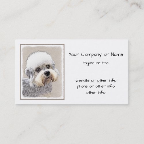 Dandie Dinmont Terrier Painting Original Dog Art Business Card