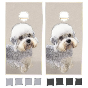 Dandie Dinmont Terrier Painting Original Dog Art Cornhole Set