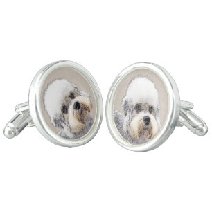 Dandie Dinmont Terrier Painting Original Dog Art Cufflinks