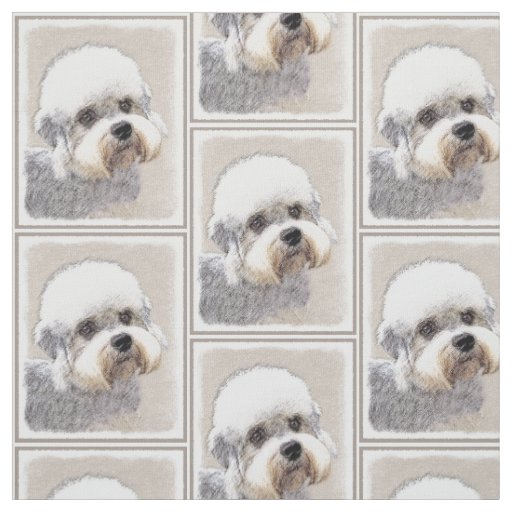 Dandie Dinmont Terrier Painting Original Dog Art Fabric
