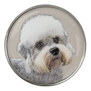Dandie Dinmont Terrier Painting Original Dog Art Golf Ball Marker