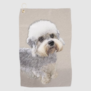 Dandie Dinmont Terrier Painting Original Dog Art Golf Towel