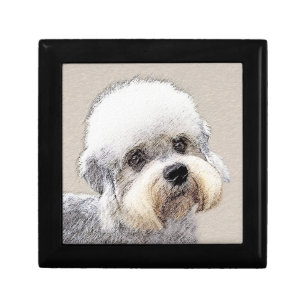 Dandie Dinmont Terrier Painting Original Dog Art Keepsake Box