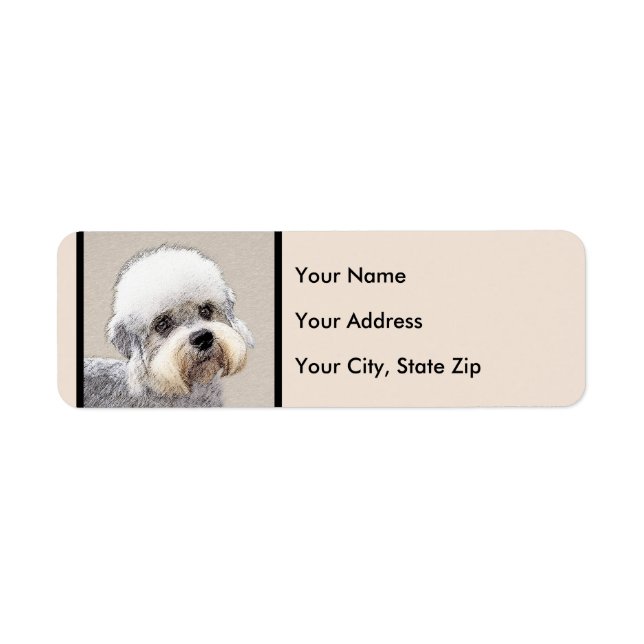 Dandie Dinmont Terrier Painting Original Dog Art Label (Front)