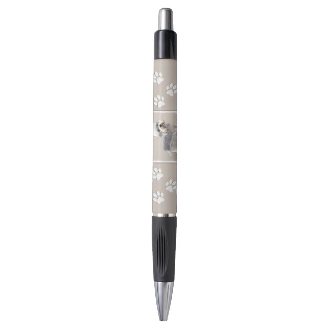 Dandie Dinmont Terrier Painting Original Dog Art Pen (Front Vertical)