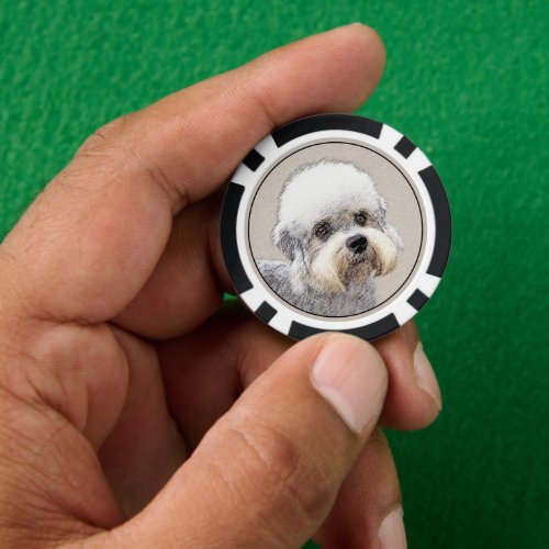 Dandie Dinmont Terrier Painting Original Dog Art Poker Chips