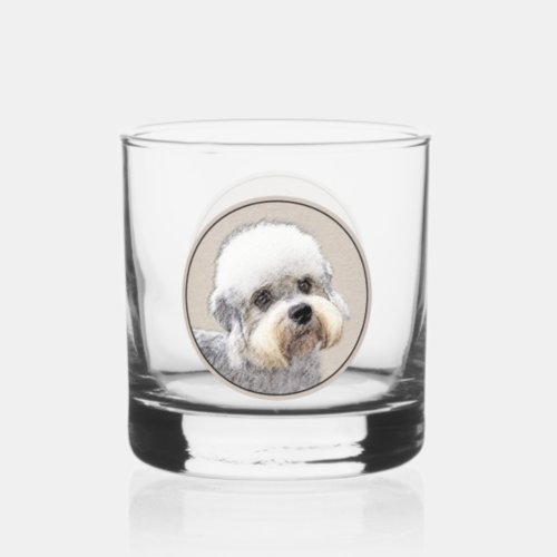 Dandie Dinmont Terrier Painting Original Dog Art Whiskey Glass