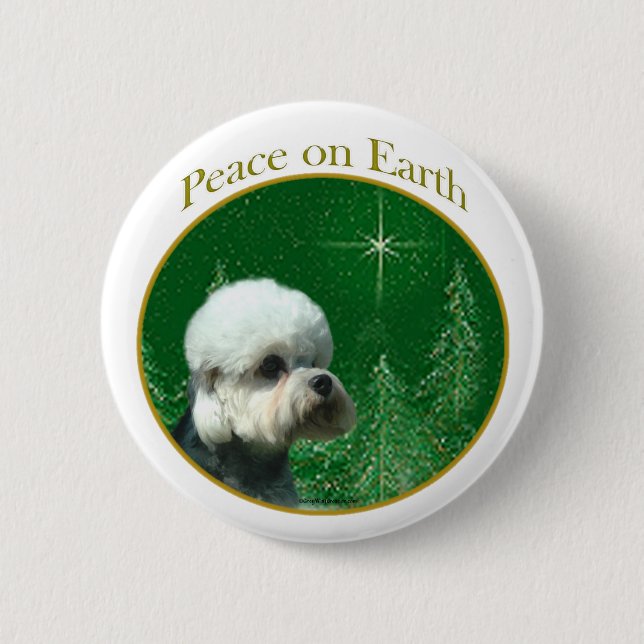 Dandie Dinmont Terrier Peace Button (Front)