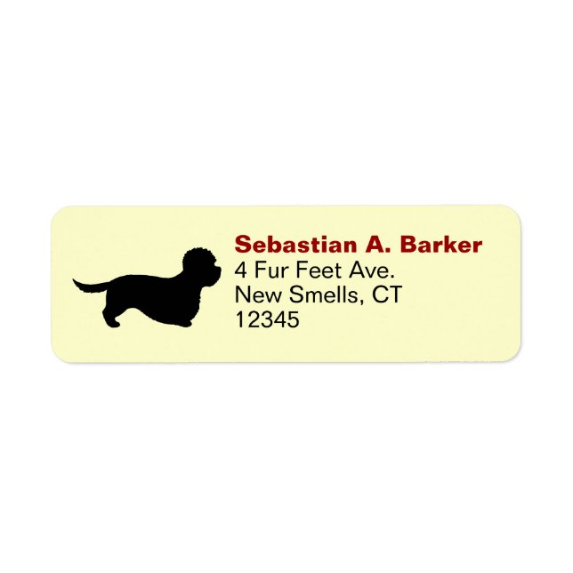 Dandie Dinmont Terrier Silhouette Return Address Label (Front)