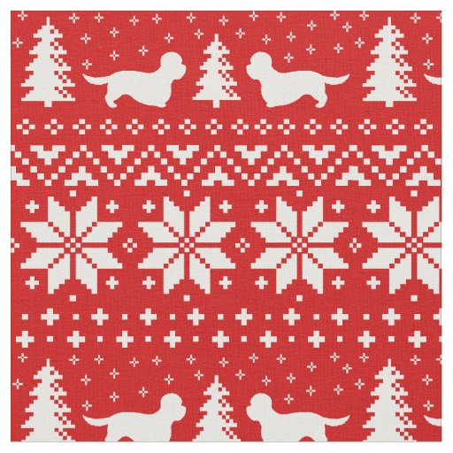 Dandie Dinmont Terrier Silhouettes Christmas Fabric
