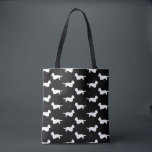 Dandie Dinmont Terrier Silhouettes Patterned Tote Bag<br><div class="desc">Dandie Dinmont Terrier Silhouettes Patterned Bag. A cool and fashionable tote bag for your grocery shopping, pet supplies, extra towels for the dog beach, and stuff for all your fun adventures. Makes a perfect gift for anyone who loves a Dandie Dinmont. Check out Jenn's Doodle World for even more pet...</div>