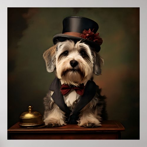 Dandie Dinmont Terrier Victorian Attire Poster