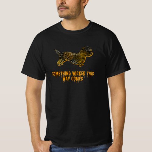 Dandie Dinmont TerrierDog Silhouette Fun Halloween T_Shirt