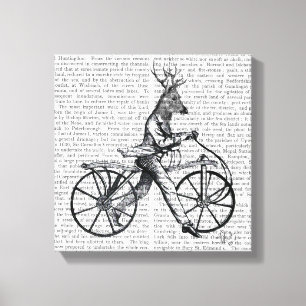Dandy Deer on Vintage Bicycle Canvas Print