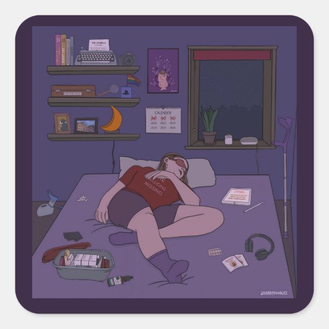 Dandy Doodlez "Then and Now" Sticker (Front)