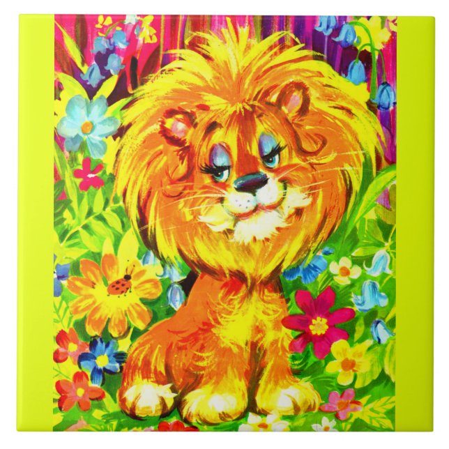 dandy lion ceramic tile (Front)