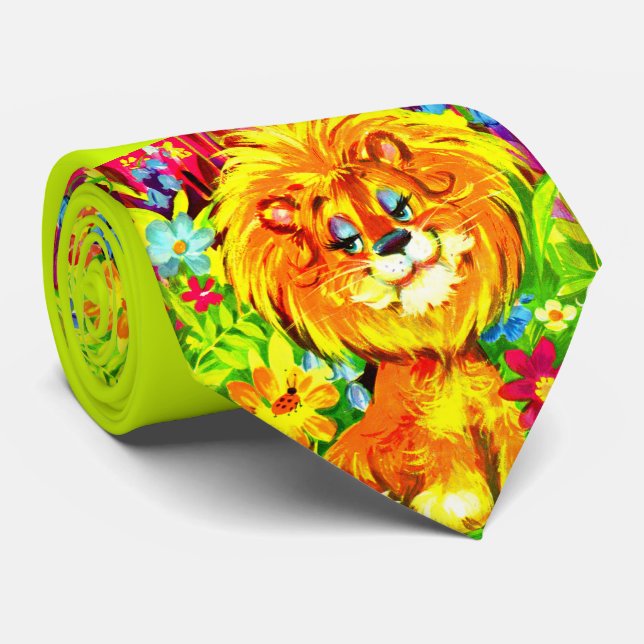 dandy lion print neck tie (Rolled)