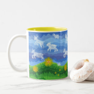 Dandy Lions and Lambs Two-Tone Coffee Mug