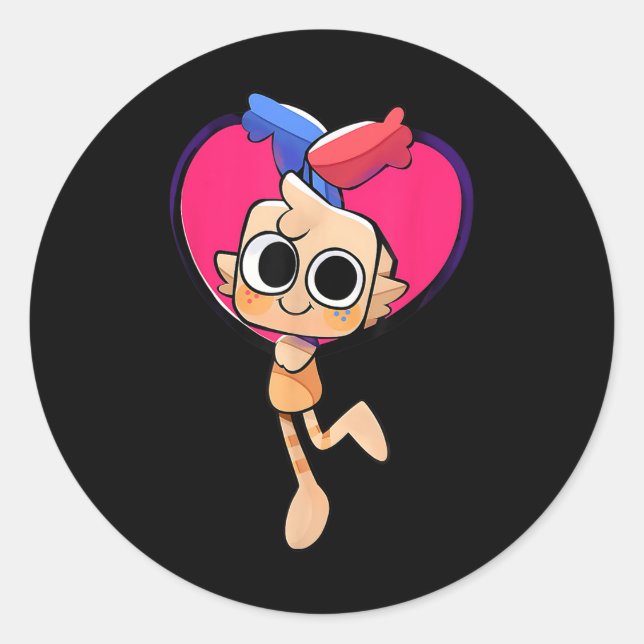 Dandys World Goob Plush Heart For Birthday And Dec Classic Round Sticker (Front)