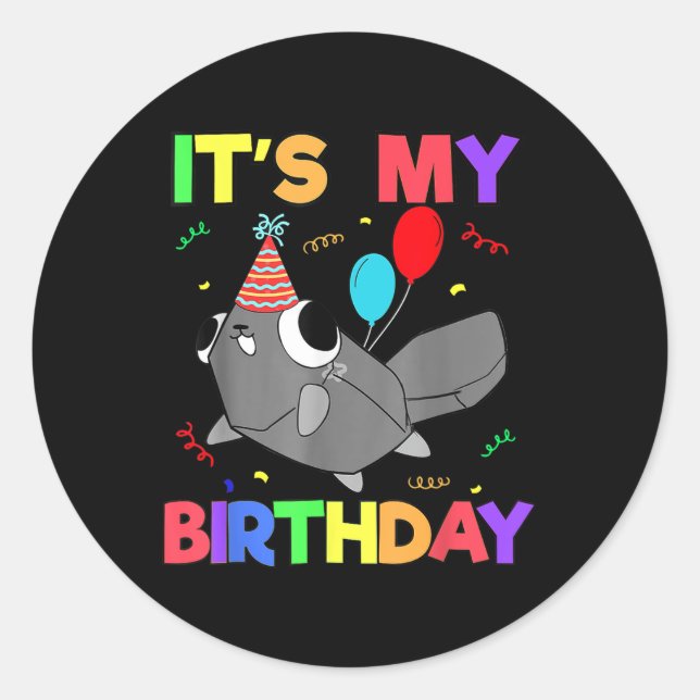 Dandys World Pebble Birthday Decoration For Kids B Classic Round Sticker (Front)