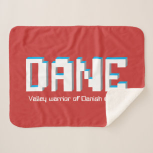 Dane boys name and meaning pixels text gamers sherpa blanket