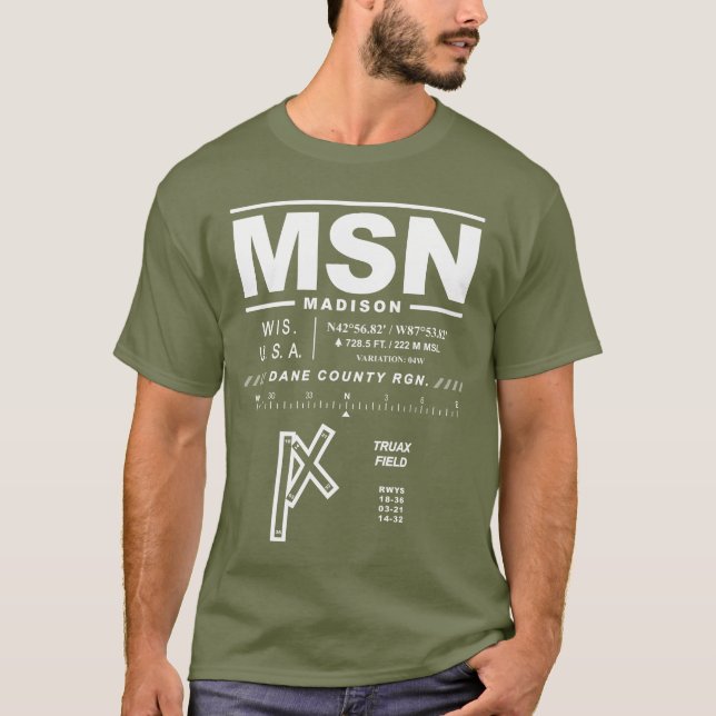 Dane County Regional Airport MSN T-Shirt (Front)