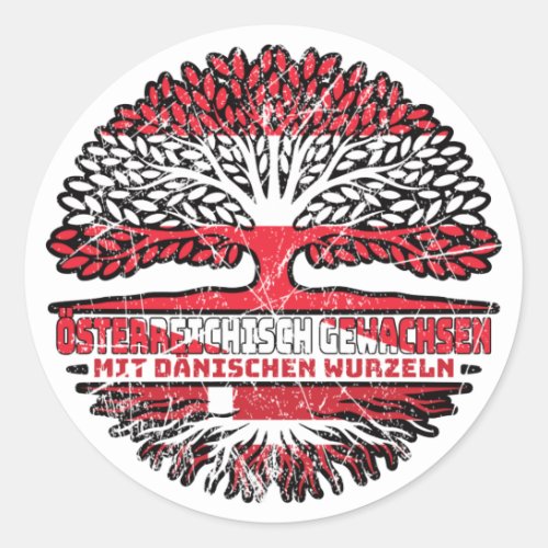 Dnemark Dnisch sterreichisch sterreich Baum Classic Round Sticker