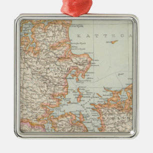 Danemark - Denmark Map Metal Ornament