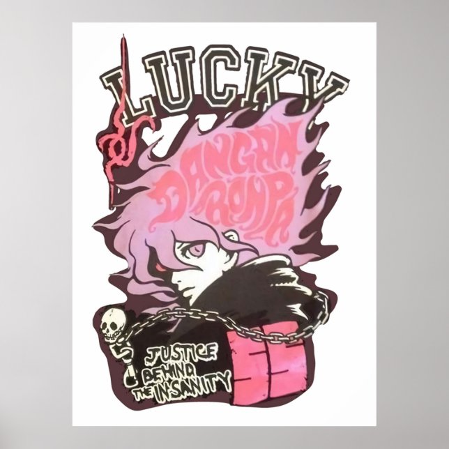 Danganronpa 2 Ultimate Lucky Nagito Komaeda Pink Poster (Front)