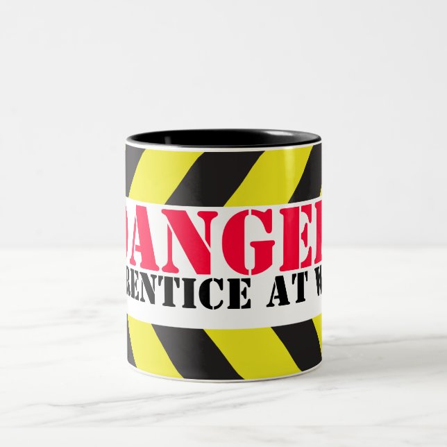 Danger apprentice at work chevron workers mug (Center)