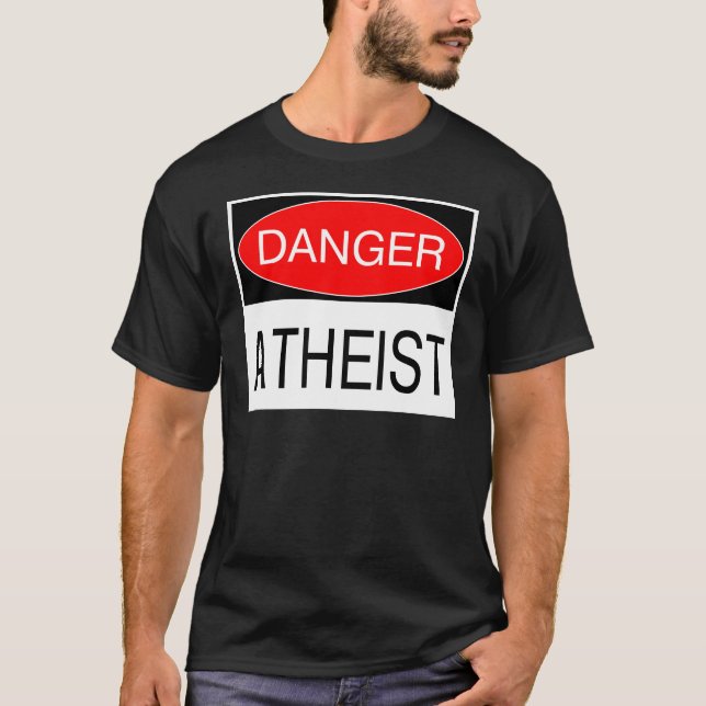 Danger - Atheist Funny T-Shirt Mug Hat Apron Bag (Front)