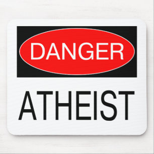 Danger - Atheist Funny T-Shirt Mug Hat Apron Bag Mouse Pad