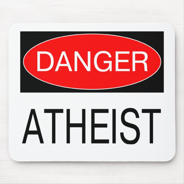 Danger - Atheist Funny T-Shirt Mug Hat Apron Bag Mouse Pad (Front)