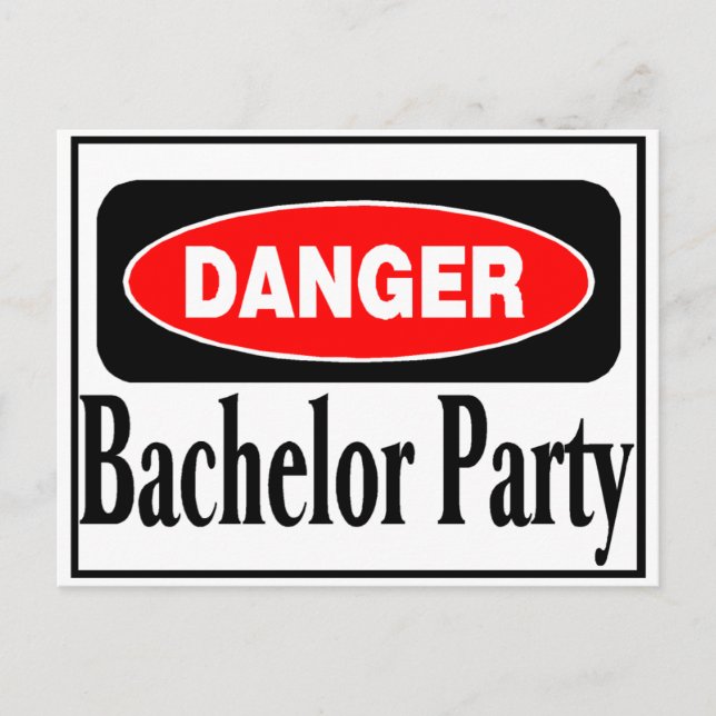 Danger Bachelor Party Postcard (Front)